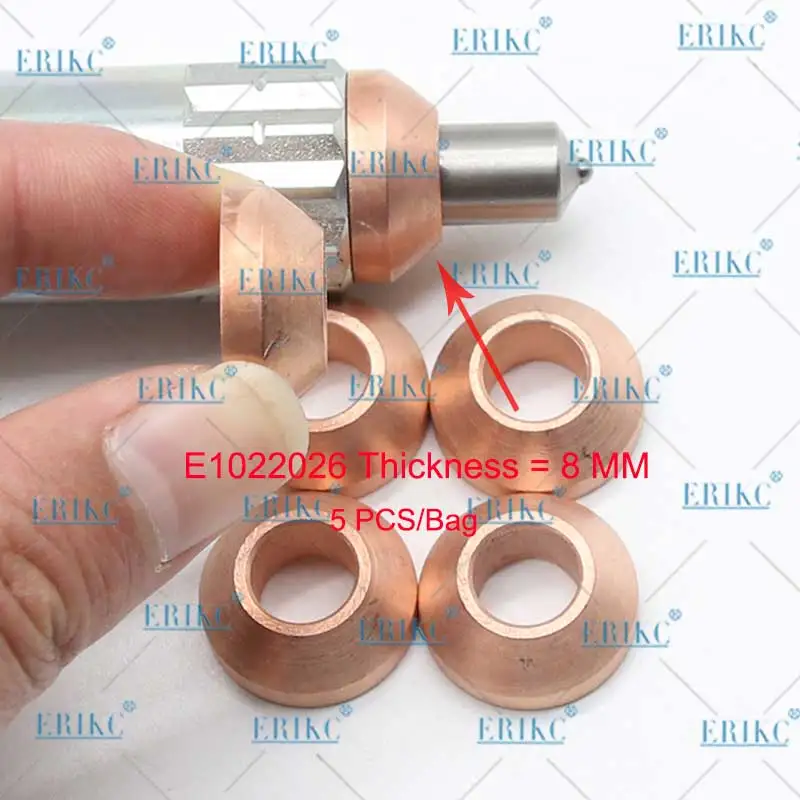 5PCS Tapered Copper Washer 8mm E1022026 CR Diesel Fuel Injector Nozzle Washer, Injection Nozzle Heat Shield for Denso Sprayers