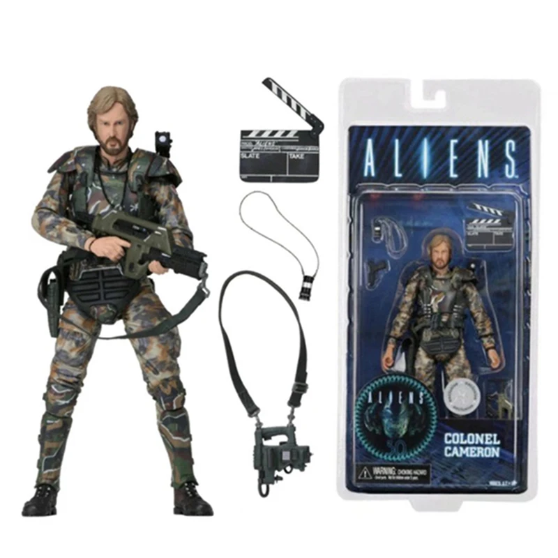 Colonel Cameron Aliens NECA Alien Vs Predator Action Figure Director James Cameron Marine Collectible Model Toys Doll Gifts 18cm