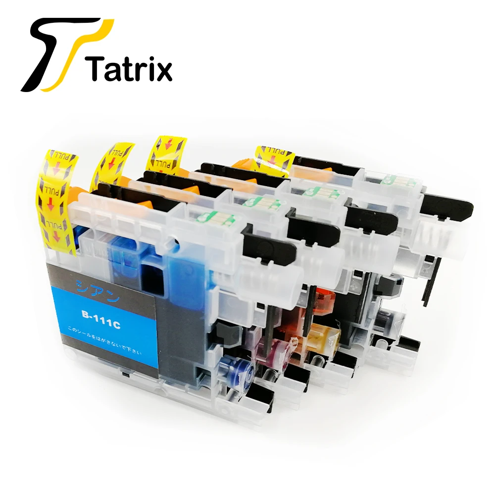 Tatrxi 4PK For Brtoher LC111 BK/C/M/Y Full Compatible Ink Cartridge For Brtoher DCP-J552N J752N MFC-J980DN-B/W Printer