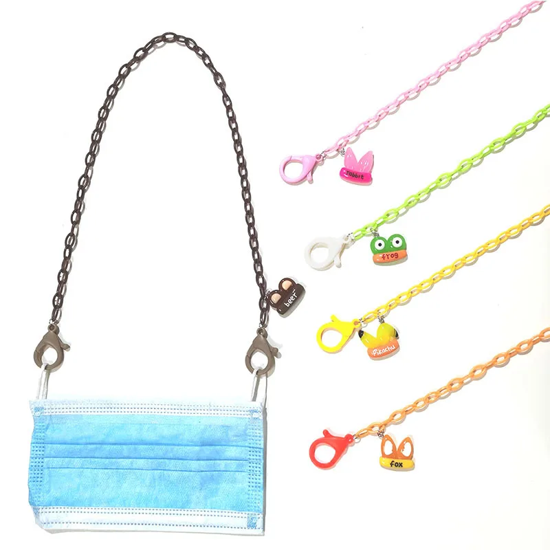 

Acrylic Mask Chain For Children Lovely Cartoon Charm Sunglasses Chain Lanyard Holder Anti-lost Candy-Color Glasses Strap Jewelry