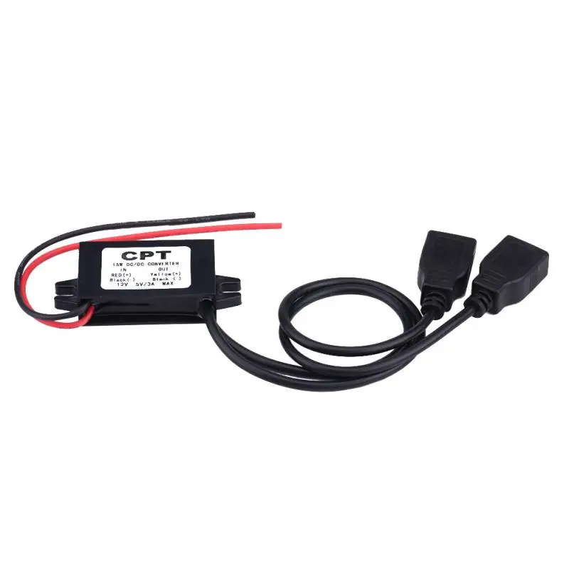 3A DC 12V to DC 5V Dual USB Adapter Converter Module for Car Motorcycle Phone Charge