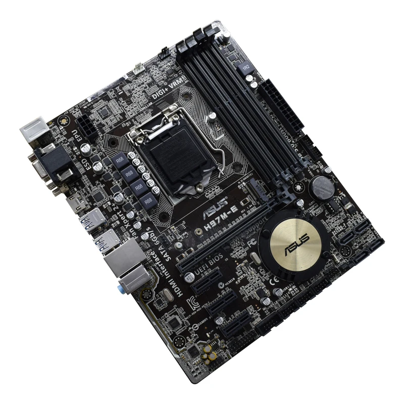 Imagem -04 - Placa-mãe Intel H97 Ddr3 16gb Pci-e 3.0 M.2 Usb 3.0 Micro Atx Suporta Core I34150 I5-4670 I7-4770 Asus-h97m-e