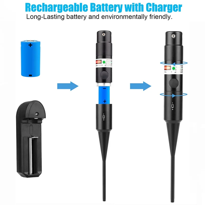Green Red Laser Boresighter Kit for Rifle .22 .177 to.78 12GA Caliber Red Laser Pointer Collimator Universal Boresighter