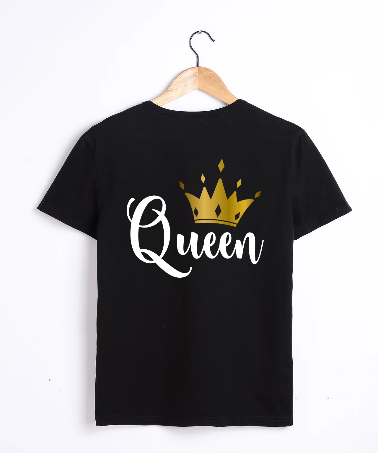 Camiseta con estampado de detrás del Rey y la Reina para parejas, camiseta Harajuku para mujer, ropa con estampado de corona, Tops de verano para