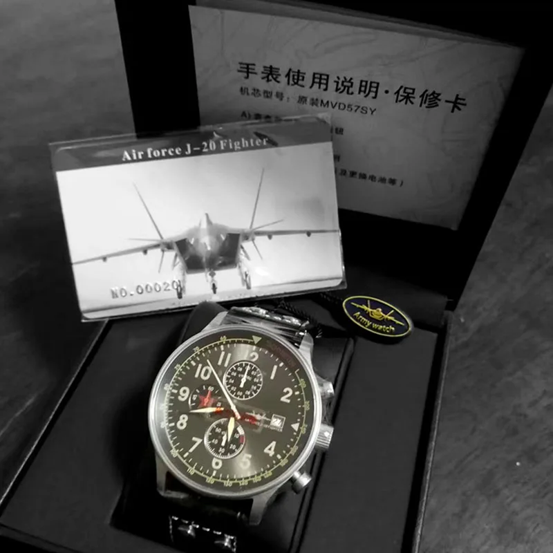 Pilot Waterproof Quartz Military Watch 43mm with Calendar Stainless Steel Watch  Men Watches 2020 Luxury  Groomsmen Gifts