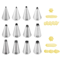 Stainless Steel Cake Cream Nozzles Puffs Cookie Dessert Baking Decorating Mouth Star Shape Seamless Squeezer Kitchen Utensils