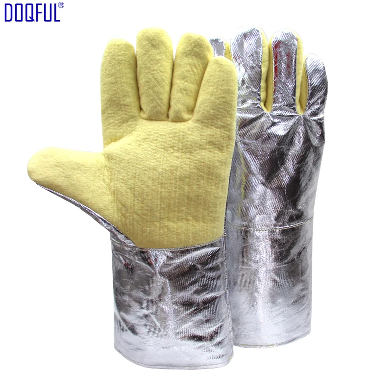 

500 Degree Para Aramid Fabric Heat Resistant Gloves 1000 Degree Thermal Radiation Protective Aluminum Foil Fire-fighting Welder