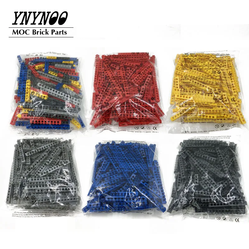 

500g/lot Technical Bricks 1x1 1x2 1x4...1x16 with 1-15 Holes Mixed MOC Building Bulk Blocks Part 6541 2730 3700 3701 DIY Toys