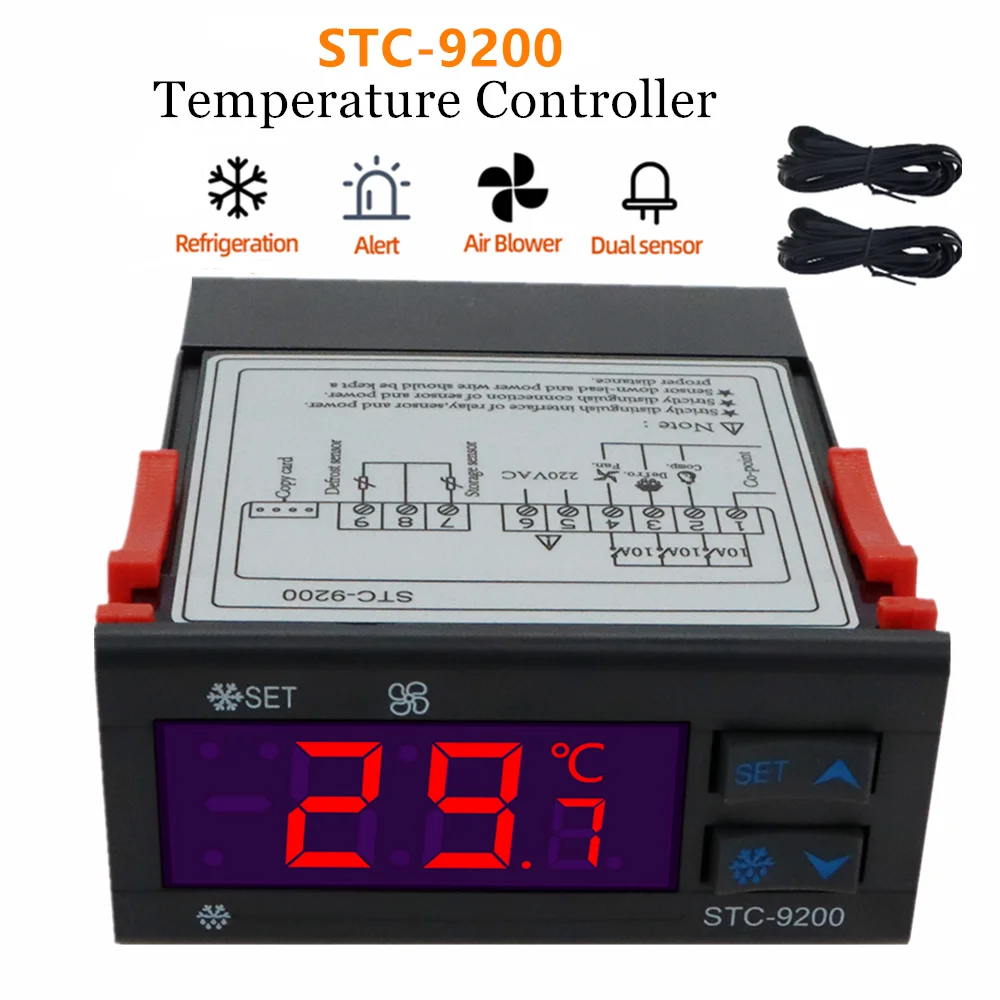 STC-9200 Temperature Controller Thermostat Control Thermoregulator with refrigeration defrost fan alarm function 12V 220V