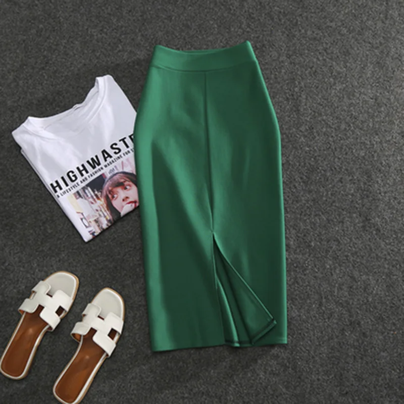 2026 New Women's Pencil Skirts Solid Pur High Waist Slim Fit Girl Summer Office Lady Elastic Female Sexy Tube Faldas PL211