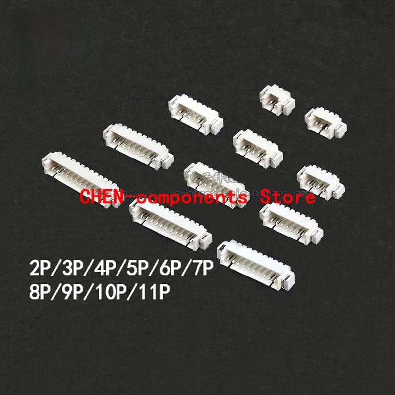 10Pcs Horizontale Sticker 1.25Mm Toonhoogte Connector 2P3P4P5P6P7P8P9P10P11P12P Connector Plug-In Patch Plastic Shell