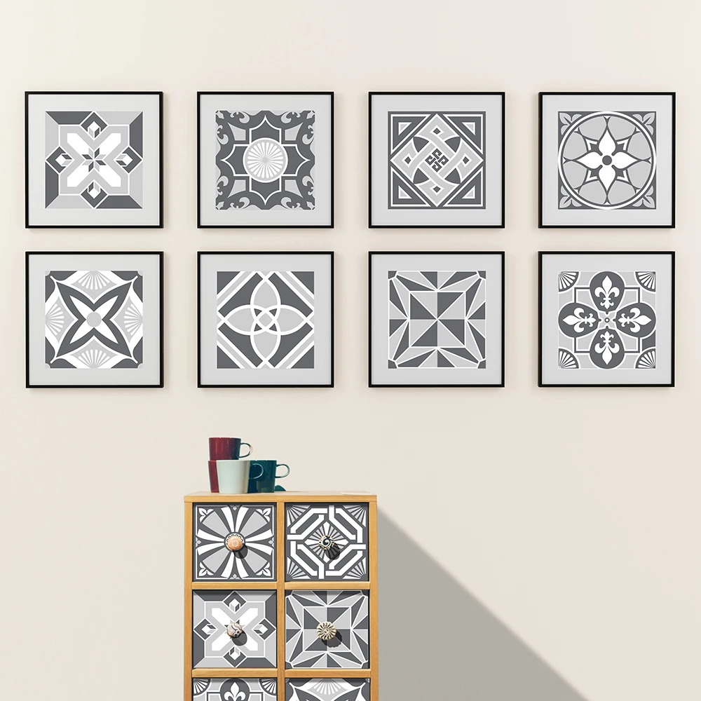 Autocollants de carrelage auto-adhésifs imperméables, dosseret de cuisine, rétro, 3D, décoration de la maison murale, décalcomanies murales résistantes à l'usure, 10 pièces