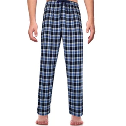 4 Colors Fashion Men Plaid Pajama Pants Male Loose High Waist Stretch Plaid Pajamas Homewear for Daily Sleep M-XXL