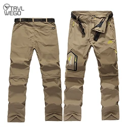 TRVLWEGO Men's Camping Hiking Pants Summer UV-Proof Waterproof Quick Dry Detachable Outdoor Sport Travelling Trousers Trekking