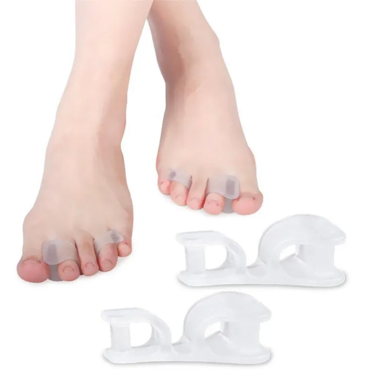 2Pcs Big Toe Two Hole Thumb Valgus Toe Separator Silicone Gel Foot Fingers Protector Corrector Pedicure Foot Care Tool