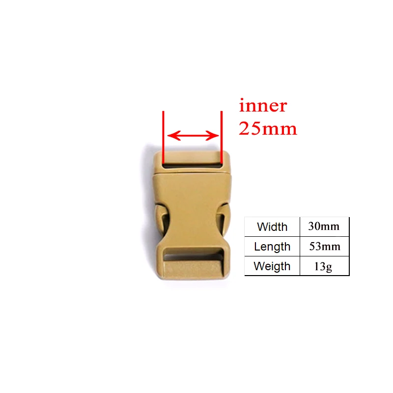 Retailing plastic release buckles for Dog Collar luggage travel buckle Package accessories 25mm light brown CK25SJ17