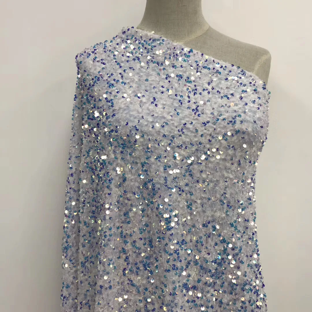 

Sequined Lace Fabric French Nigeria Lace Fabric 2021 High Quality Lace African Mesh Lace Fabric For Wedding Sewing J40351