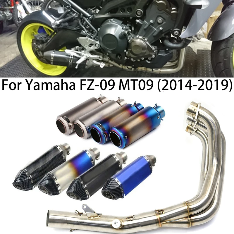 

Full System Motorcycle Exhaust Muffler Front Middle Link Pipe Tube DB Killer Escape Moto For YAMAHA MT09 MT-09 FZ-09 XSR900