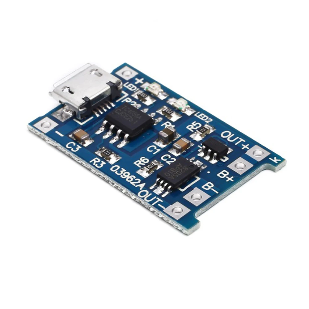 10Pcs 5V 1A Micro USB 18650 Lithium Battery Charger Controller Module+Protection Dual Functions