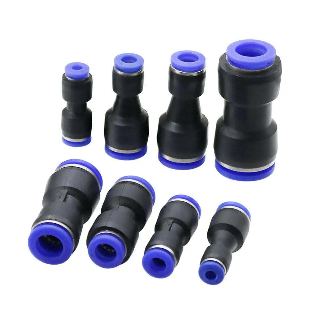 4/6/8/10/12mm Interface Push-in straight Reducing Quick Access Connectors Plastic Direct Thrust Water Hose Quick Couplings 3 Pcs