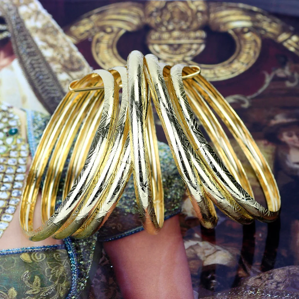 Sunspicems Gold Color Algeria Bride Bracelet Sets Wedding Jewelry Arabic Bangle for Women Cuff Bracelet Bridesmaid Bijoux Gift
