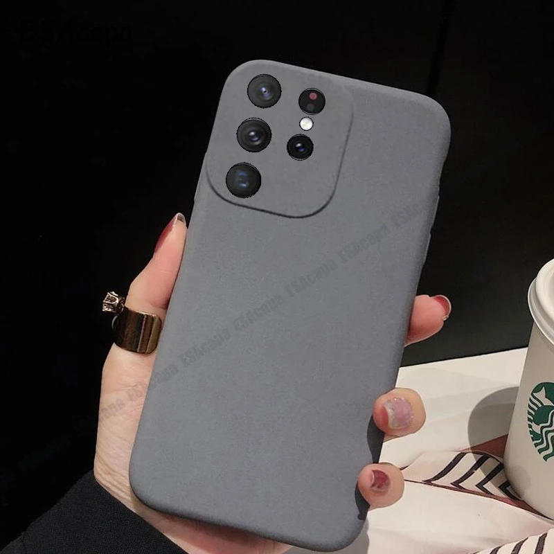Slim Sandstone Silicone Case For Samsung S21 S20 Ultra Plus S21 FE Soft Matte Phone Cover For Samsung F62 F52 M62 M51 M31S M12