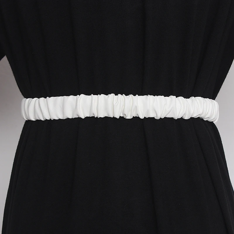 المرأة المدرج موضة اللؤلؤ مطرز بولي Leather الجلود سلسلة فستان Cummerbunds الكورسيهات حزام أحزمة الديكور حزام TB751