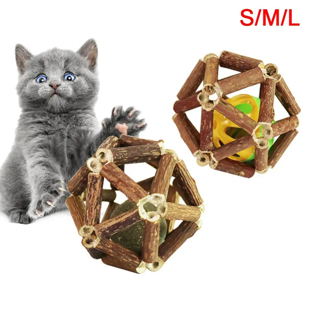 Pet Cat Kitten Matatabi Stick Catnip Bell Ball Silvervine Molar Funny Chew Toy Cat accessories игрушки для кошек