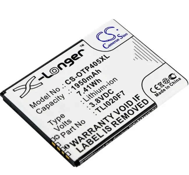 cameron sino 1950mah battery  for ALCATEL One Touch 4 5.0  Pixi 4 (5) 5 OT-5045 OT-5045A OT-5045D OT-5045J OT-5045T TLI020F7