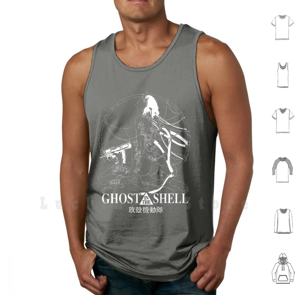 Ghost Soldier tank tops vest 100% Cotton Ghost In The Shell Gits Motoko Kusanagi Batou