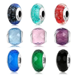 Sparkling Murano Glass Beads Pink Butterfly 925 Silver Charms Fit Original JIUHAO Bracelet Fine Jewelry Making Women Gifts