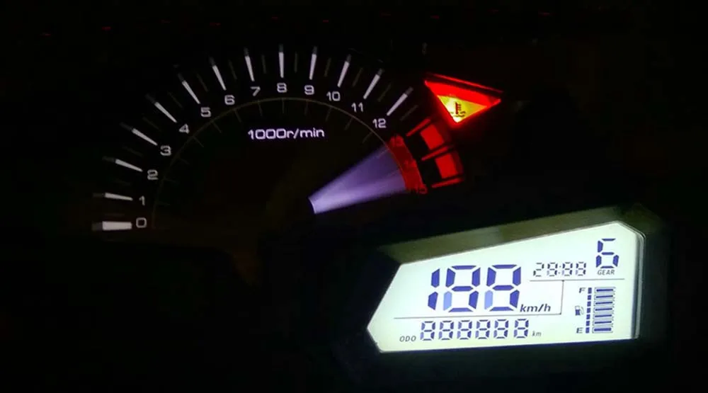 Universal 1-6 Gear Digital LCD Odometer Speedometer Tachometer 199 Kph Mph For Kawasaki Ninja 300