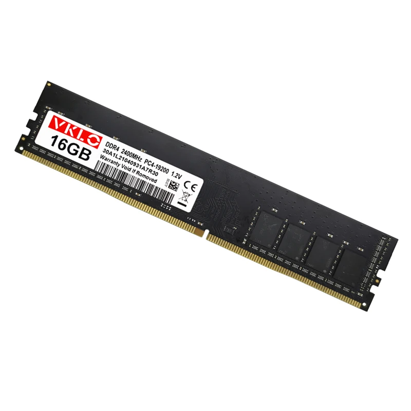 VKLO DDR4 4GB 8GB 16GB 32GB RAM 2400MHz 3200MHz 288PIN DIMM masaüstü bellek PC4-19200 NON-ECC dokunmamış 16 bankalar AMD Intel