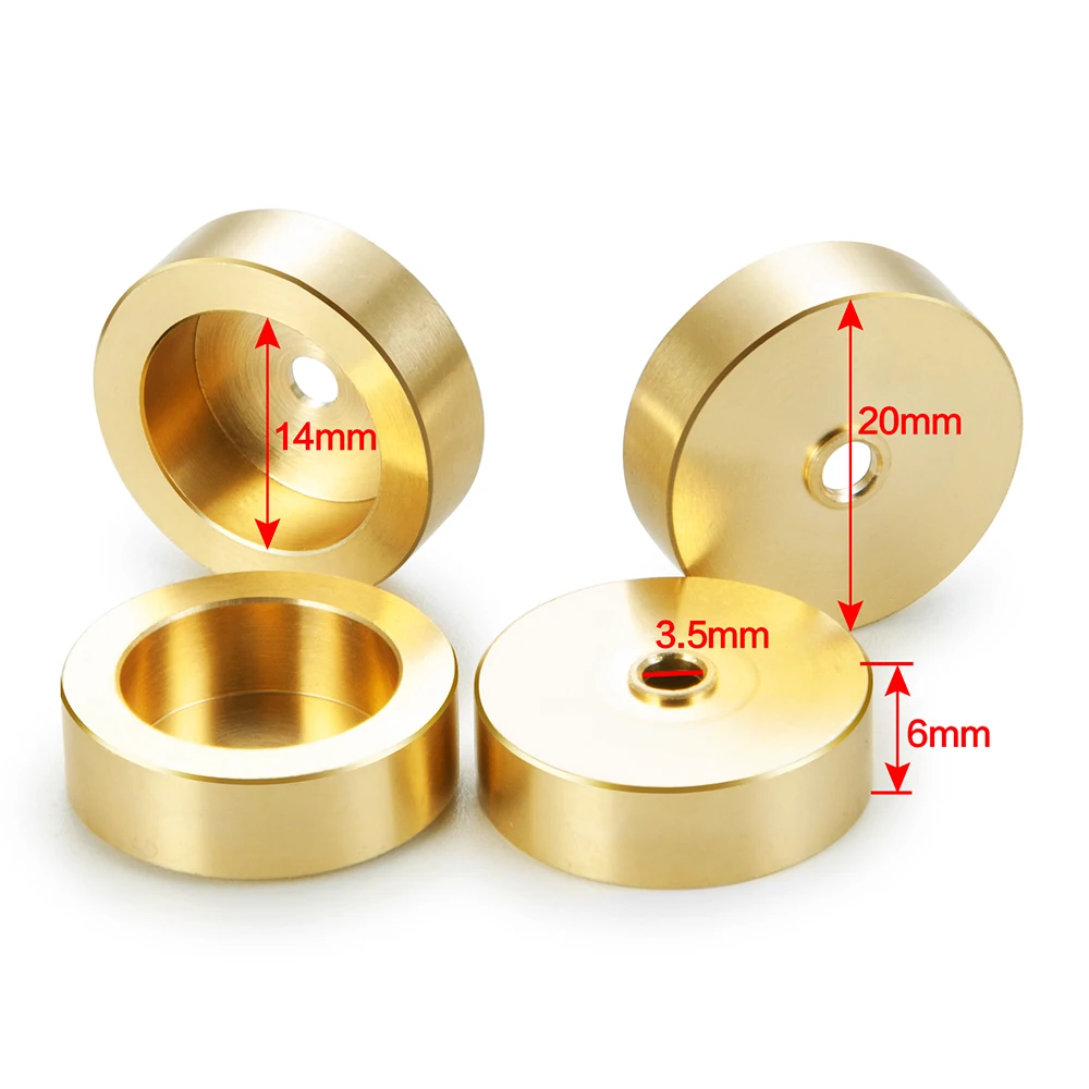 YEAHRUN 4PCS Brass Counterweight Wheel Hub Adapter Balance Weight for 1/24 RC Crawler Car Axial SCX24 All Series Parts