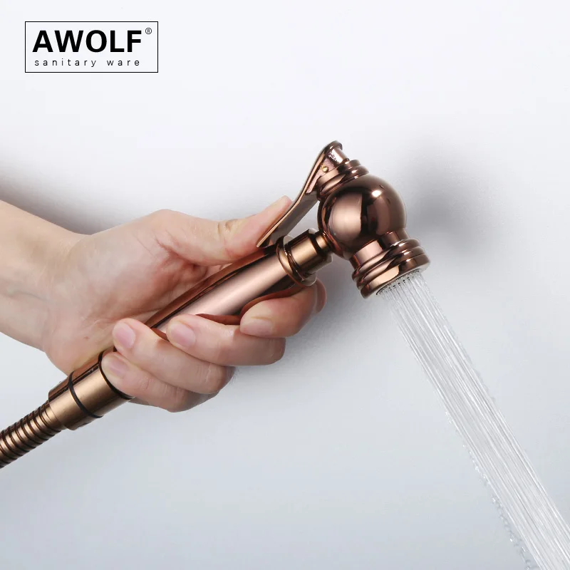 Imagem -02 - Ouro Quente e Fria Handheld wc Bidé Pulverizador Brasss Luxo Douche Kit Shattaf Chuveiro Bidé Torneira Ap2274 Rosa de