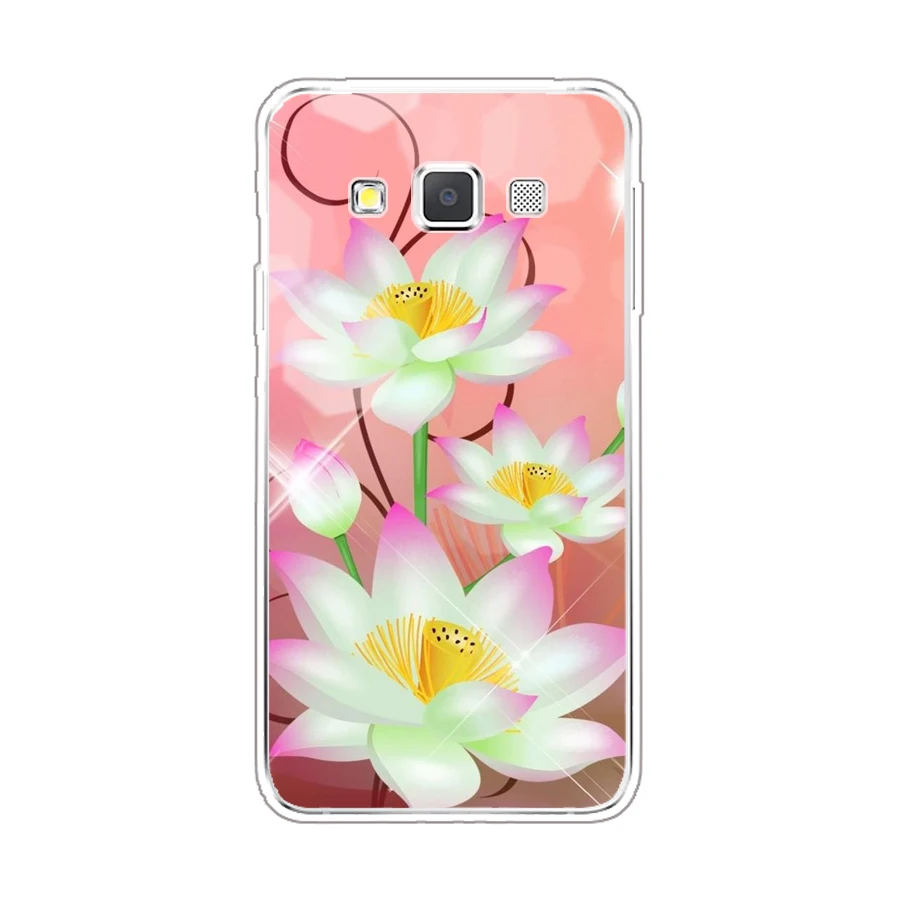 Silicon Phone Case For Samsung Galaxy A3 2015 A300 Soft TPU Back Cover For Samsung A3 2015 A300H A3000 SM-A300F Flower