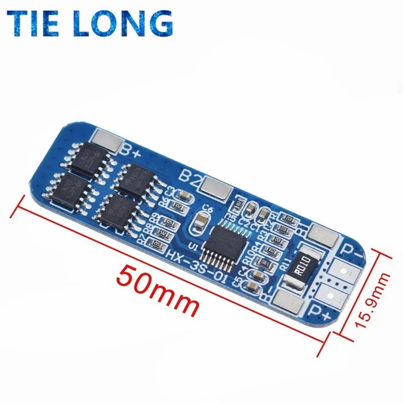 TIELONG 3S 12V 18650 10A BMS Charger Li-ion Lithium Battery Protection Board Circuit Board 10.8V 11.1V 12.6V Electric