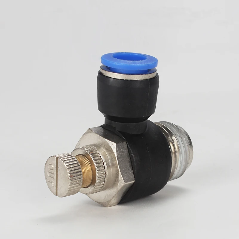 10PCS Pneumatic quick connector SL4-M5 thread 4-12mm plastic hose couplings Pneumatic trachea throttle valve speed control valve