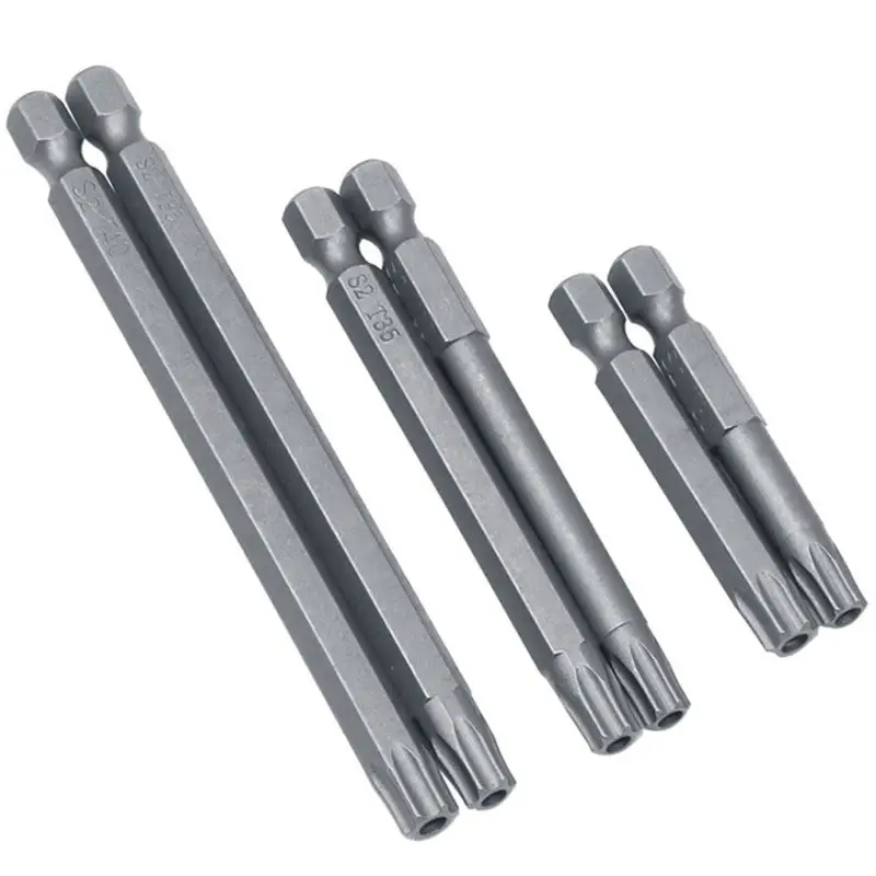11/12pcs Set di punte per trapano di sicurezza a prova di manomissione cacciavite Torx testa piatta 1/4 "esagonale