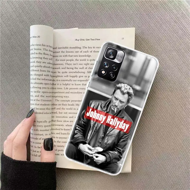 Johnny Hallyday Music Black Phone Case For Xiaomi Redmi Note 13 Pro Plus 5G Capa 12 12C 9 9T 9C 10 10C 8 7 6 10A 9A K70 K60 Pro