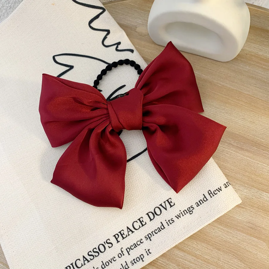 New Fashion Girls Hair Clip Big Bows Hair Ribbon Trendy Ladies Satin Hair Clip Girl Ponytail Cute Barrette Hair Accessories