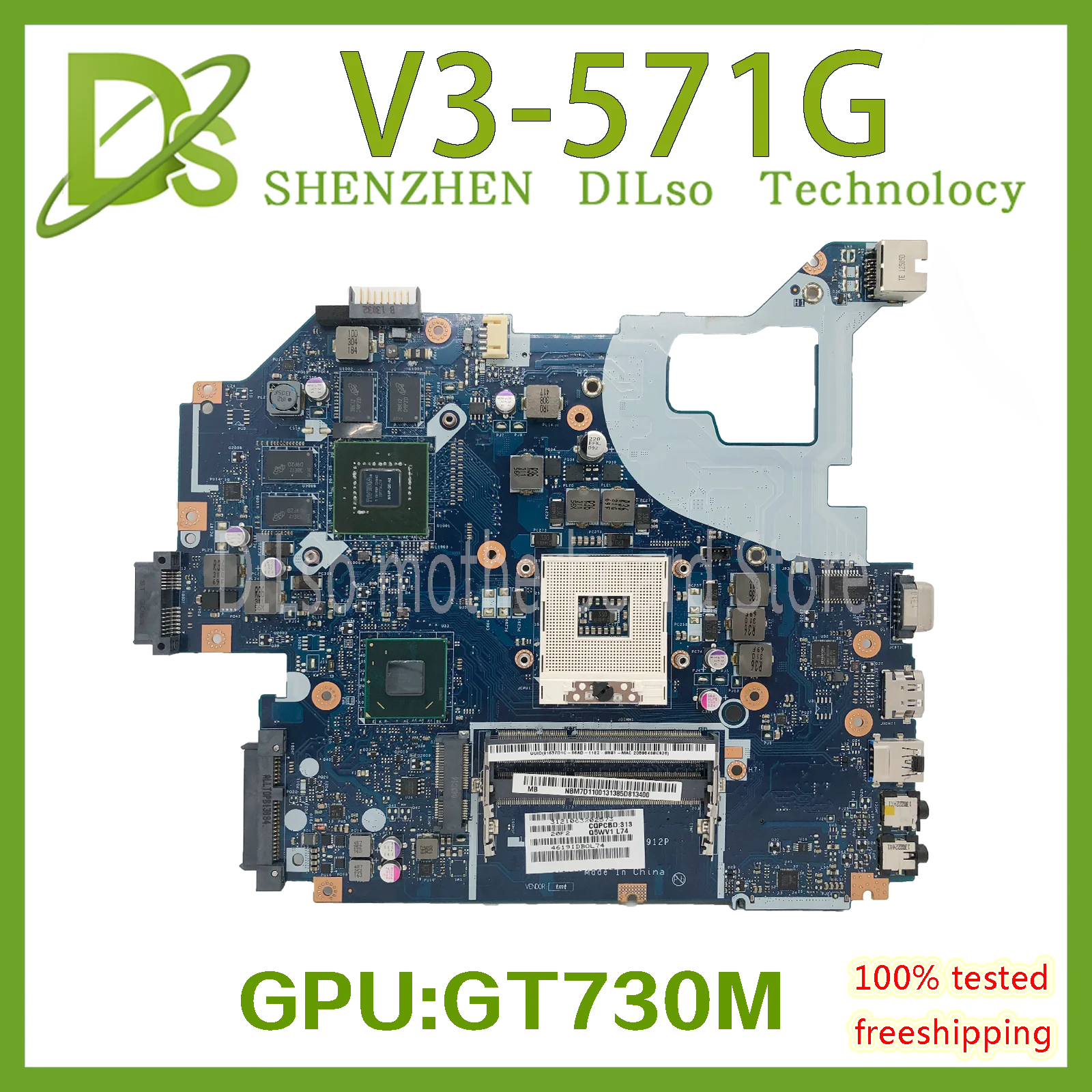 

KEFU Q5WVH Q5WV1 LA-7912P Mainboard For ACER V3-571 E1-571G V3-571G V3-531G Laptop Motherboard HM70 GT730M GT630M 100% Test OK