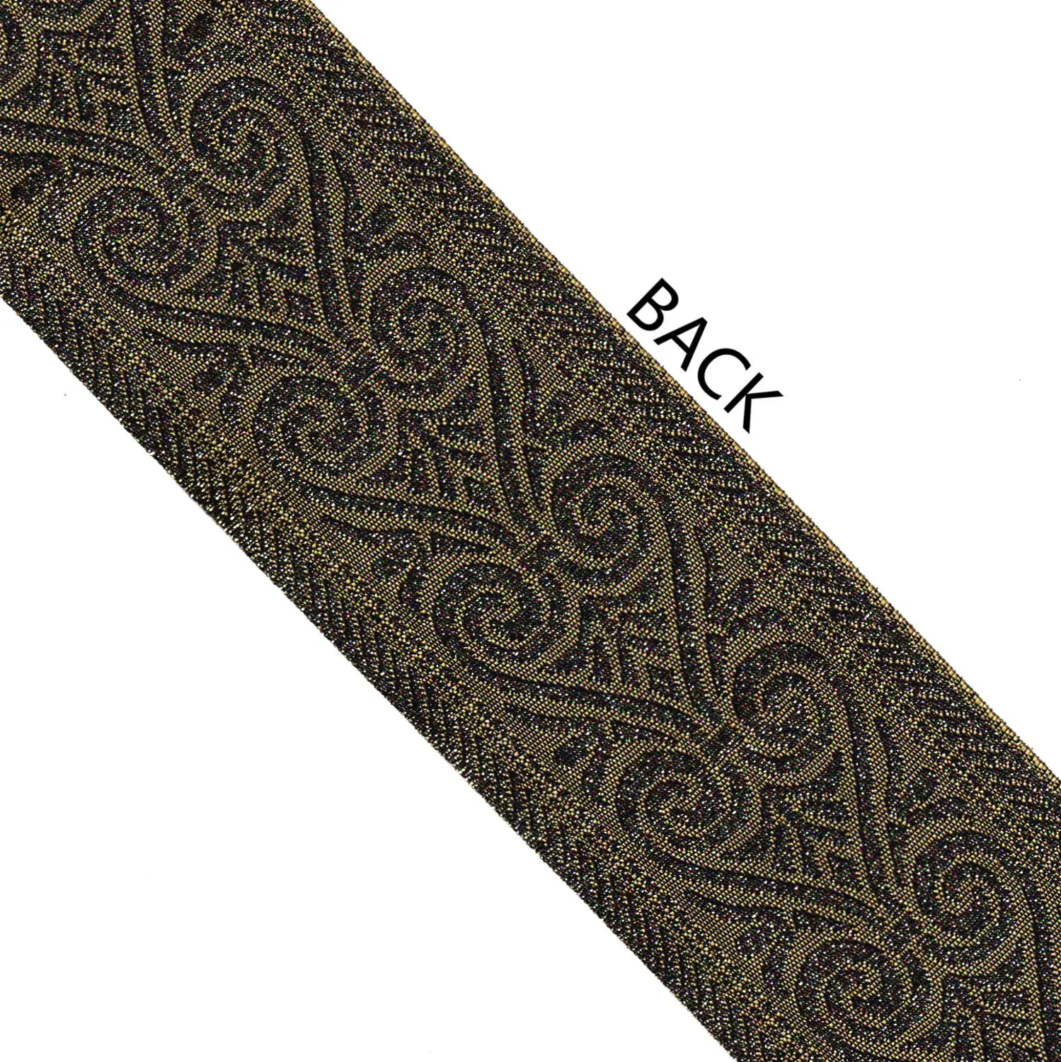 ZERZEEMOOY largo 50 MILLIMETRI 10 yard/lot Poliestere Tessuto Jacquard Nastro Nero Oro Disegno Geometrico per la Tenda E Abbigliamento accessorio