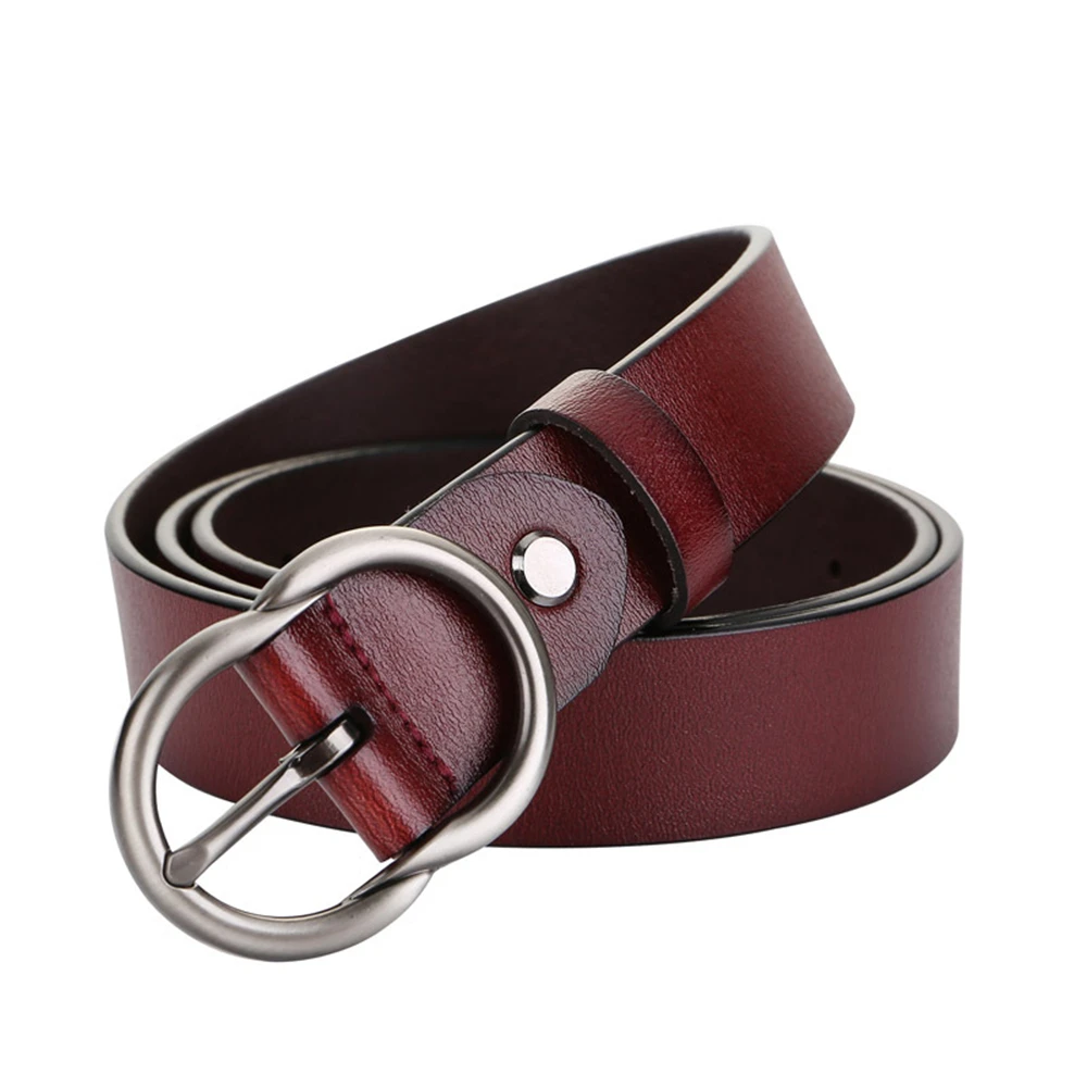 LA SPEZIA Women Belt Genuine Leather Ladies Waist Belt Pin Buckle Solid Red Black White Coffee Casual Women Leather Belt 110cm