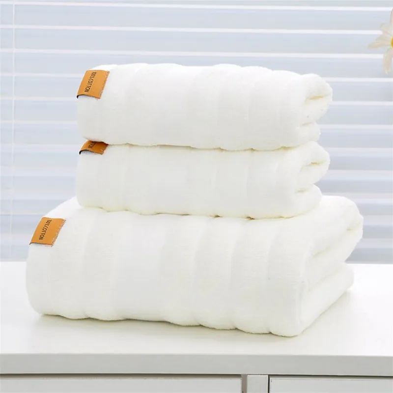 

100% Combed Cotton Bath Towel Sets 3pcs Staple Cotton Hand Towel Sets Plus Thick Hotel Home Bath Hand Towel Set