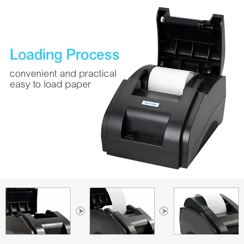 XP-58IIH 58mm restaurant thermal receipt printer USB machine restaurant POS printer for Windows, or Android and IOS