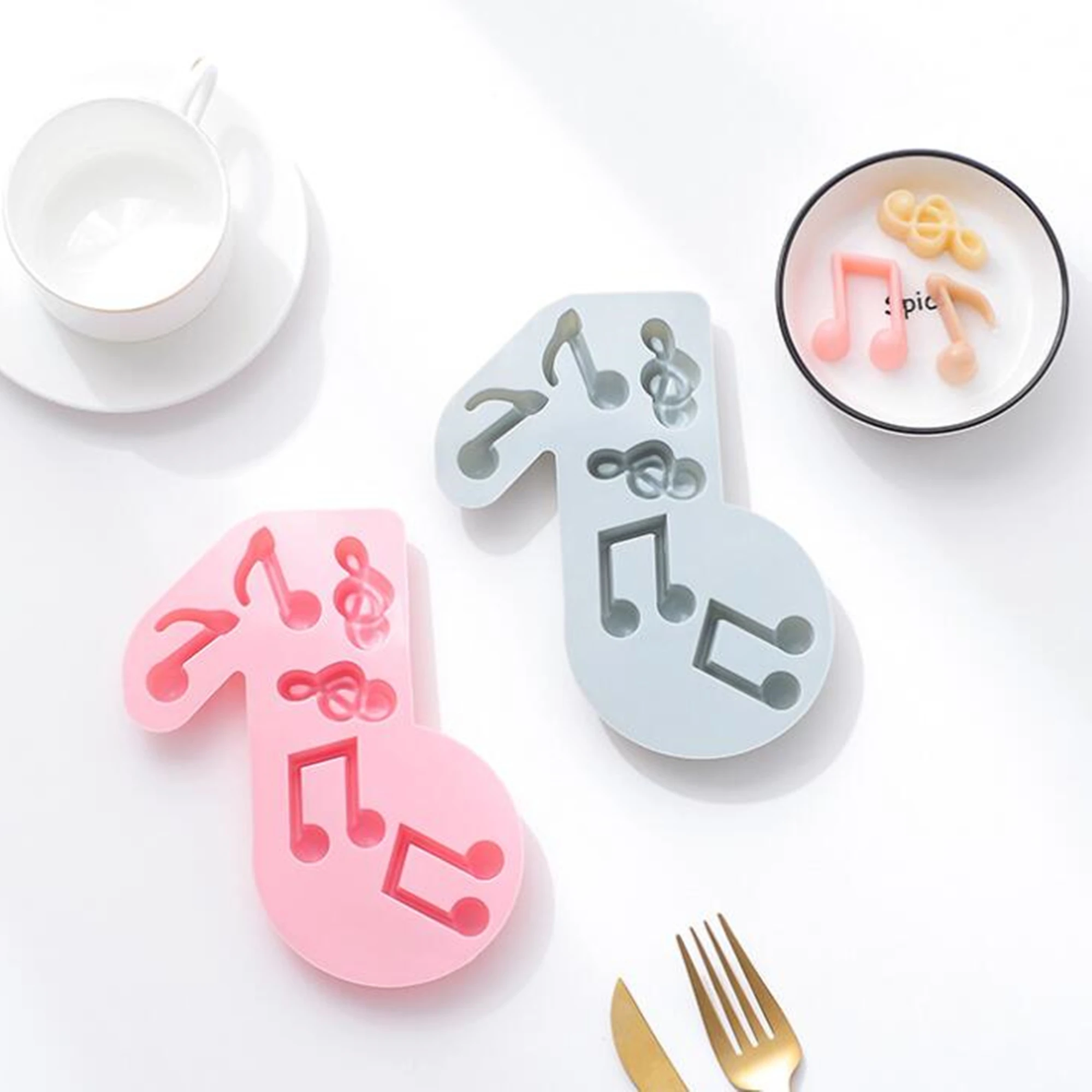 Music Notes 3D Silicone Molds DIY Kitchen Ice Cube Tray Chocolate Soap Molds Cake Decorating Tools Kitchen Baking Accessories