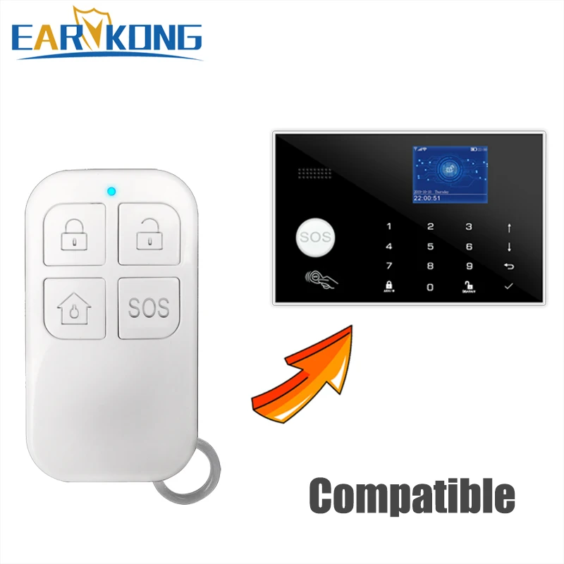 Earykong 433MHz Controle Remoto Sem Fio Para PG103 / W2B Sistema de Alarme WIFI GSM de Segurança Doméstica