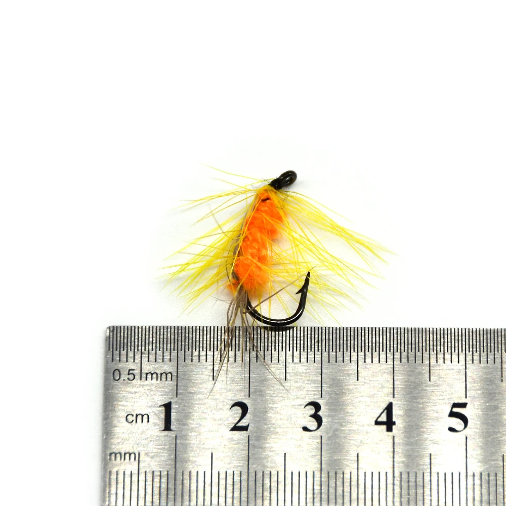 Atractor de Mosca MNFT Barbas Amarillas Cuerpo Naranja Trucha - imagen 4