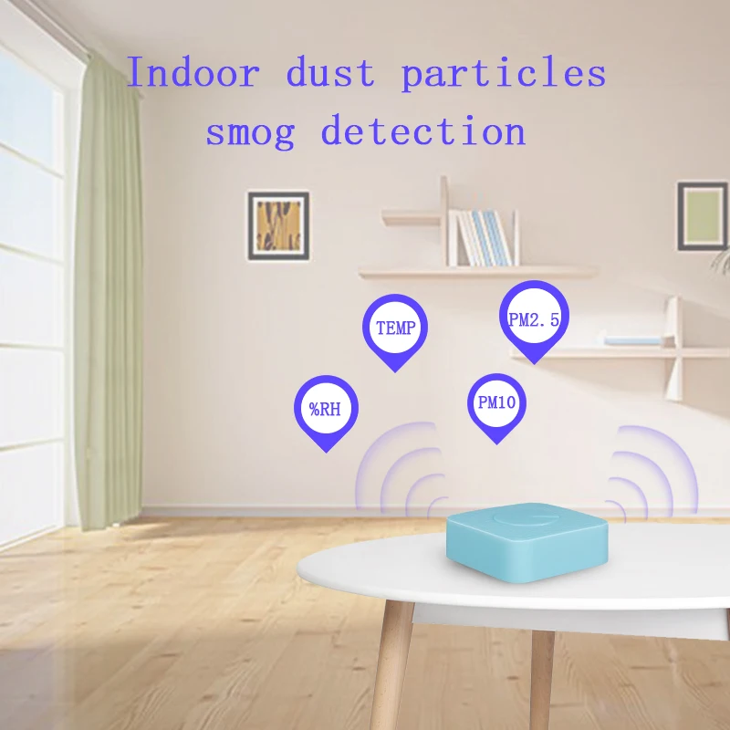 Tuya Smart WiFi PM25 Air Quality Sensor PM10 Temperature and Humidity Four-in-One Air Detector Smart Home Tuya Sensor